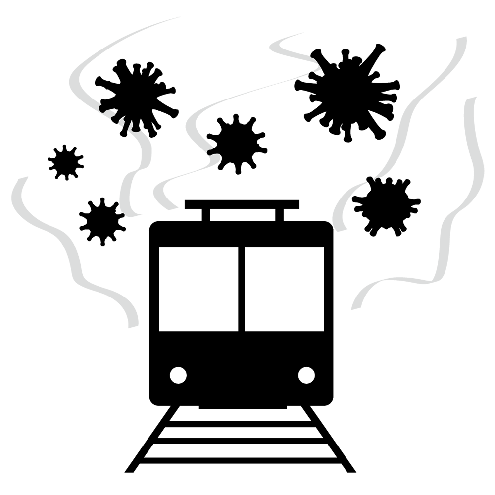 コロナウイルス｜感染予防｜研究 - シンプル / クリップアート / アイコン / イラスト / 無料 / 白黒 / 二色 / PNG形式：背景透明