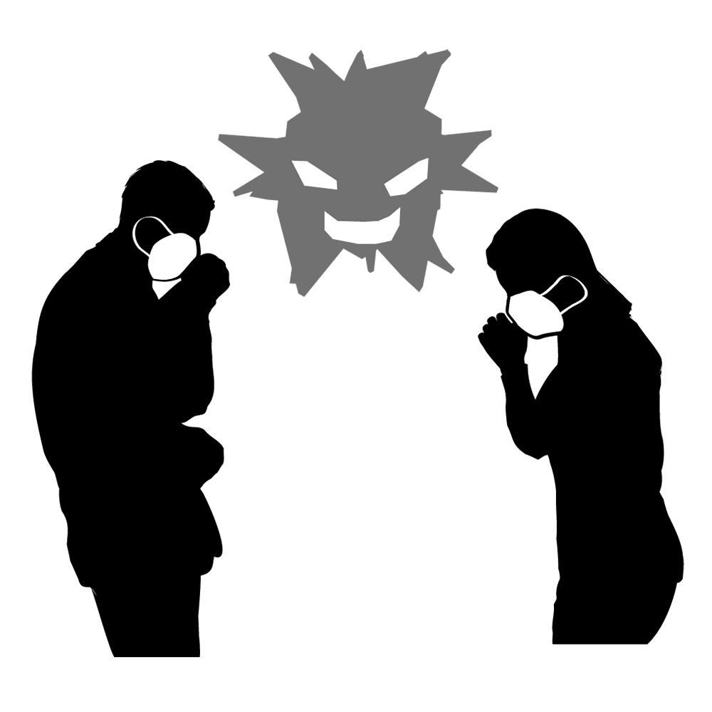 検査｜顕微鏡｜新型 - シンプル / クリップアート / アイコン / イラスト / 無料 / 白黒 / 二色 / PNG形式：背景透明