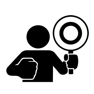 片手で大きな丸印のプレートを持って正解や承認を示している人のピクトグラム